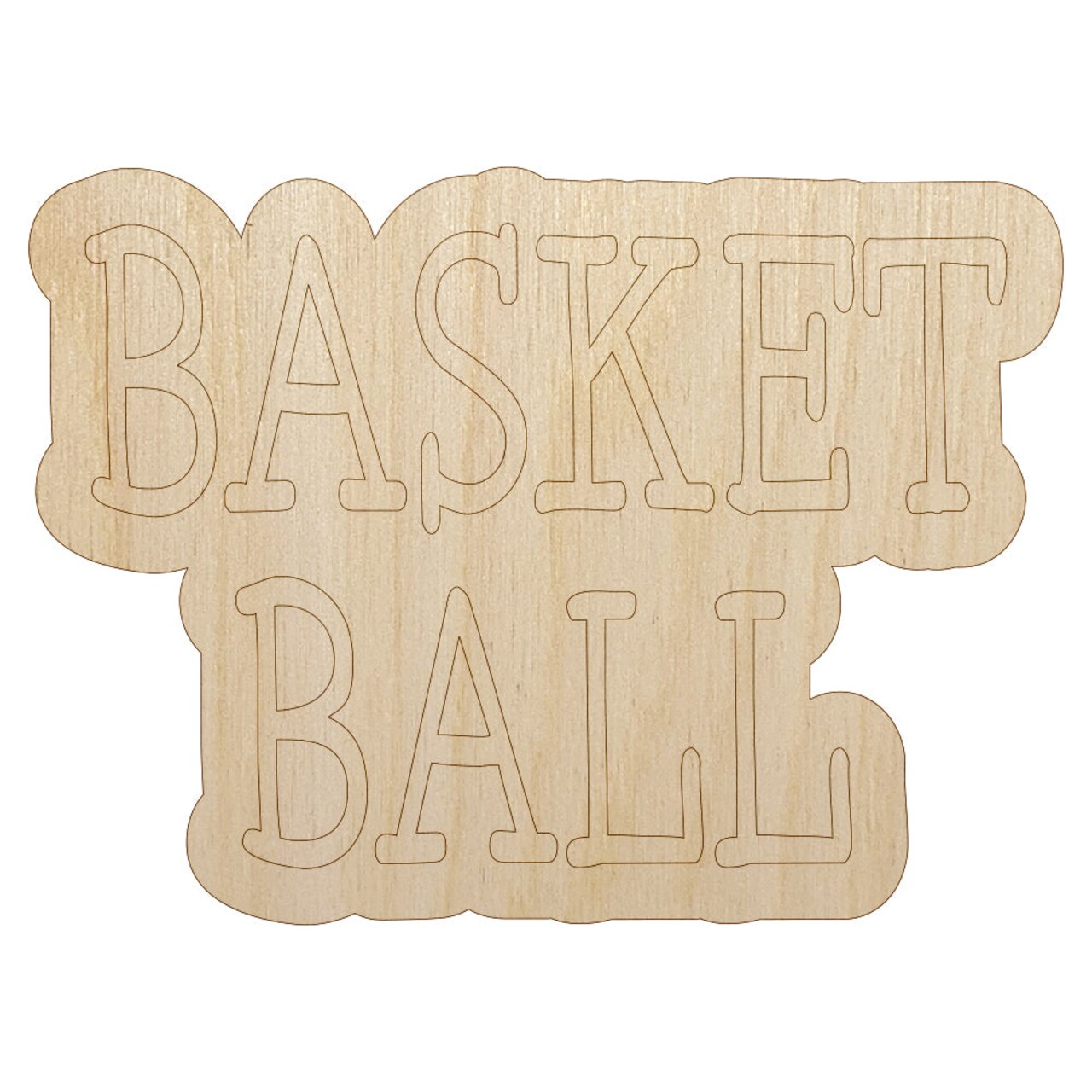 Basketball Fun Text Unfinished Wood Shape Piece Cutout for DIY Craft Projects